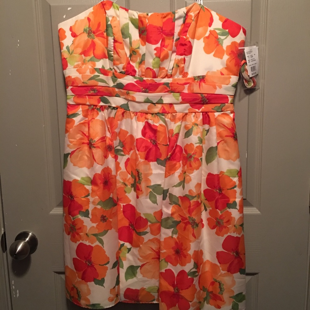 Floral knee length cocktail dress